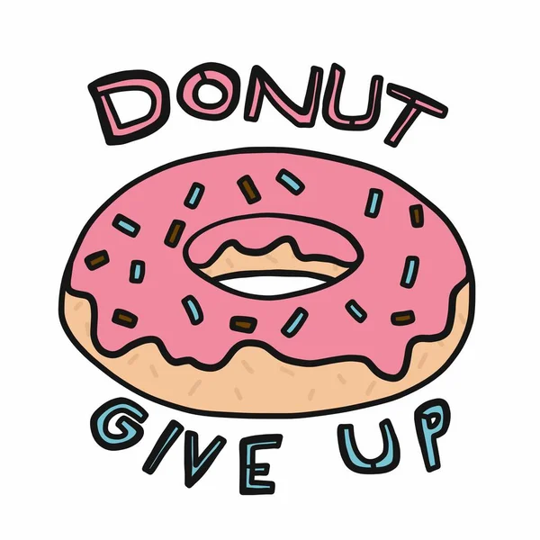 Donut Aufgeben Donut Cartoon Vektor Illustration — Stockvektor