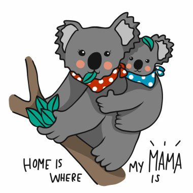 Download Mama And Baby Koala Free Vector Eps Cdr Ai Svg Vector Illustration Graphic Art