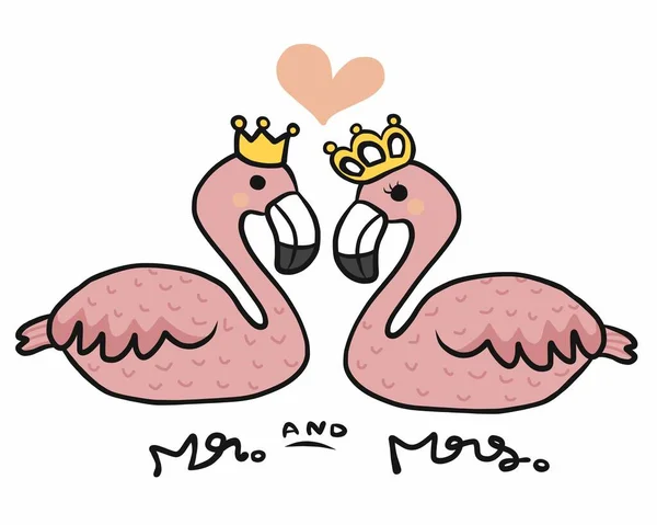 Ilustração Vetor Desenhos Animados Mrs Flamingo —  Vetores de Stock