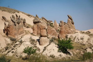 Meşhur Cappadocia kayalarının üst görüntüsü