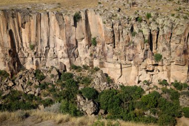 Meşhur Cappadocia kayalarının üst görüntüsü