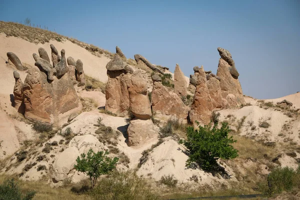 Blick Von Oben Auf Die Berühmten Felsen Kappadokiens — Stockfoto