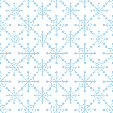 Kış fayanslı vektör desenli geometrik kar taneleri. Tatil için kusursuz, kesintisiz geometrik çizim. El çizimi modern tasarım