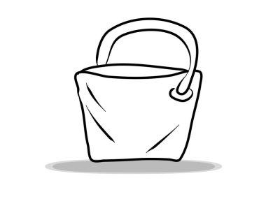 Kova simgesi, herhangi bir amaç için düz tasarım. Çizim temizliği, kontür sembolü 