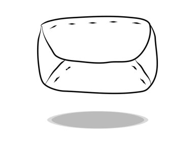 Harf simgesi, herhangi bir amaç için düz tasarım. Resim zarfı, kontür sembolü 