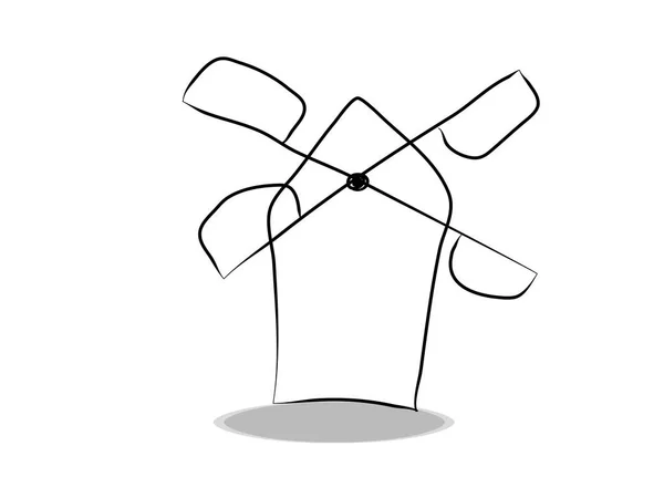 Значок Мельницы Плоский Дизайн Любых Целей Иллюстрация Ретро Продукции Контурный — стоковый вектор