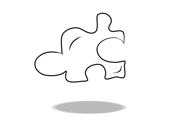 Ikona Puzzle Płaski Design Dowolnych Celów Zdjęcie Gry Symbol Konturu — Wektor stockowy