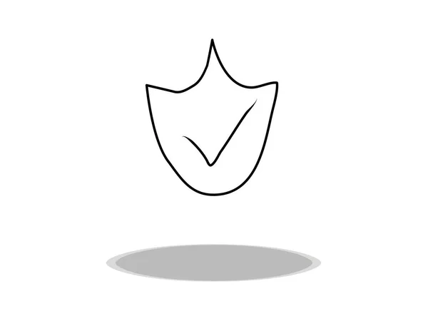 Значок Безопасности Плоский Дизайн Рисунок Руки Безопасность Иллюстрации Контур Символа — стоковый вектор