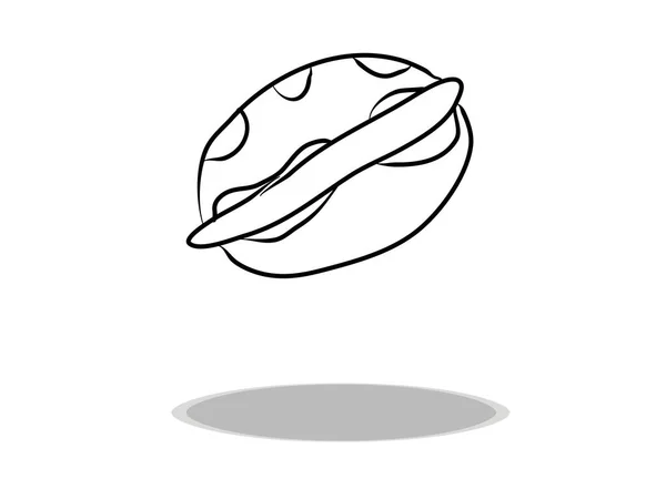 Icône Hot Dog Design Plat Dessin Main Illustration Alimentaire Contour — Image vectorielle