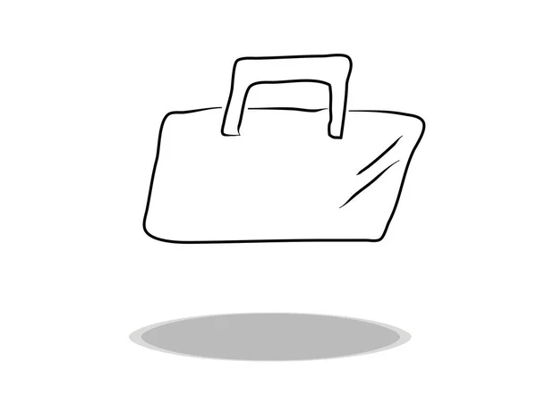 Ícone Pasta Design Plano Desenho Manual Ilustração Saco Contorno Símbolo — Vetor de Stock