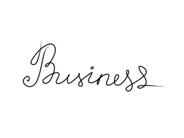 El yazısıyla yazılmış iş metinleri. Modern el yazısı çizimi. Kelime illüstrasyonu 