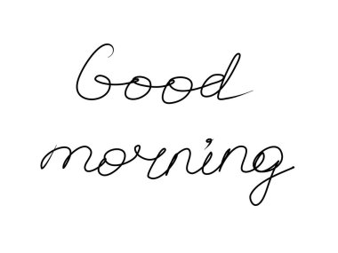 Günaydın, el yazısıyla yazılmış yazı. Modern el yazısı çizimi. Kelime illüstrasyonu 