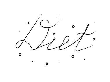 Diyet el yazısı yazı yazması. Modern el yazısı çizimi. Kelime illüstrasyonu 