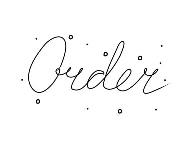 El yazısıyla yazılmış metinleri sipariş et. Modern el yazısı çizimi. Kelime illüstrasyonu 