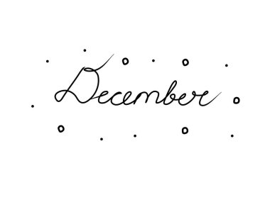 Aralık 'ta el yazısıyla yazılmış bir yazı. Modern el yazısı çizimi. Sözcük vektörü illüstrasyonu 