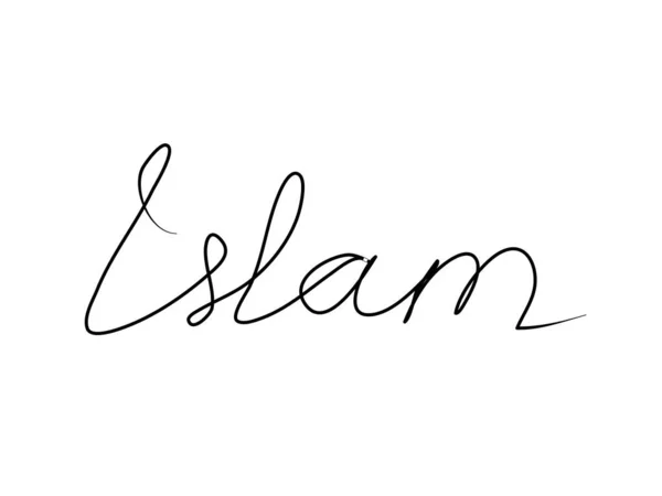 Islam Inscrição Manuscrita Texto Moderna Mão Desenho Caligrafia Ilustração Palavra —  Vetores de Stock