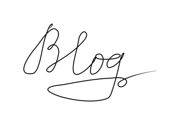 Blog Escrito Mano Inscripción Texto Caligrafía Dibujo Mano Moderna Ilustración — Vector de stock