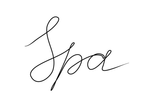 Σπα Χειρόγραφη Επιγραφή Κειμένου Μοντέρνα Καλλιγραφία Ζωγραφικής Χεριών Εικόνα Λέξης — Διανυσματικό Αρχείο