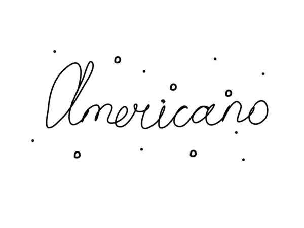 Americano el yazısıyla yazılmış bir yazı. Modern el yazısı çizimi. Kelime illüstrasyonu 