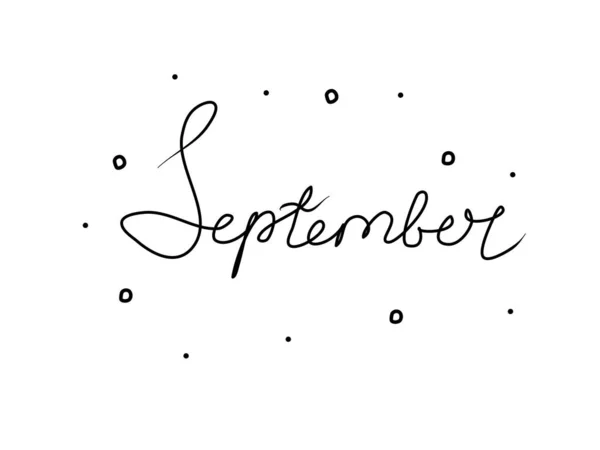 September Handskriven Text Inskription Modern Handritning Kalligrafi Ord Vektor Illustration — Stock vektor