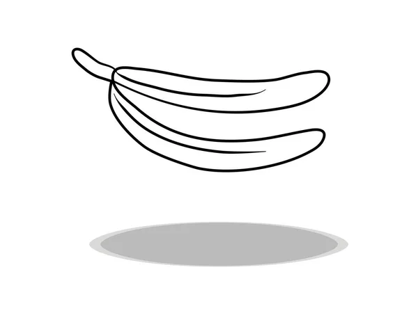 Icône Banane Dessin Plat Dessin Main Illustration Fruit Contour Symbole — Image vectorielle