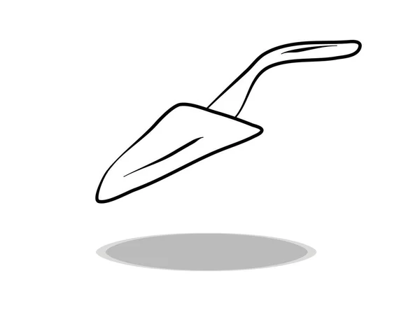 Значок Шпателя Плоский Дизайн Ручной Рисунок Иллюстрация Инструмента Контура Символа — стоковый вектор