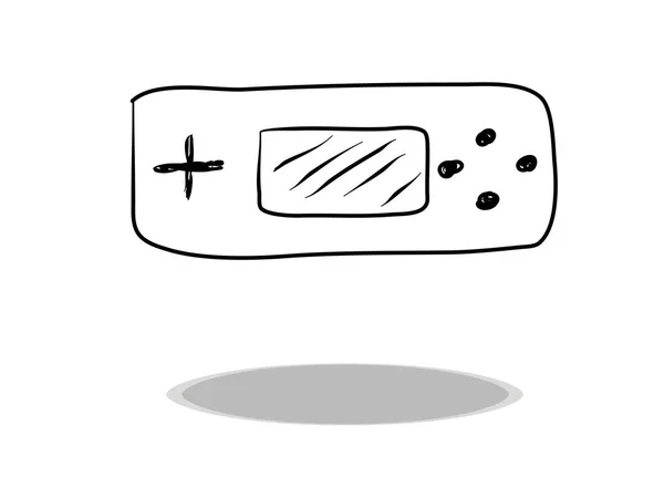 Icono Consola Juegos Diseño Plano Dibujo Mano Gadget Ilustración Contorno — Vector de stock