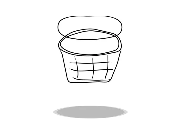 Icona Della Rete Basket Design Piatto Disegno Mano Illustrazione Sport — Vettoriale Stock