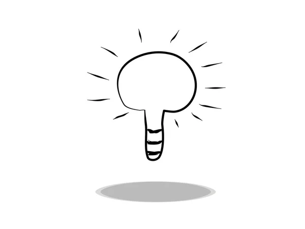 Light Bulb Net Icon Flat Design Hand Drawing Illustration Energy — Stock Vector
