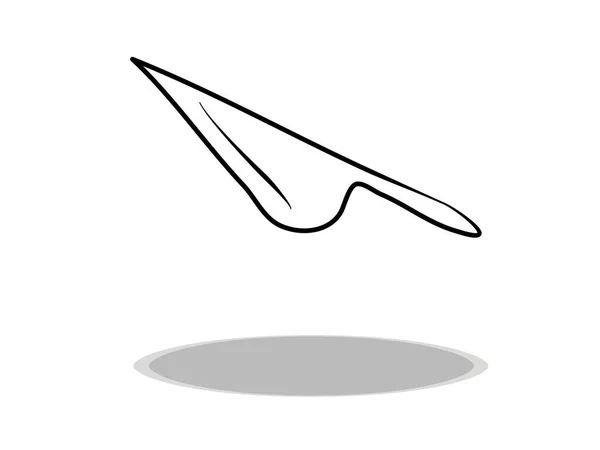 Значок Ножа Белом Фоне Ручной Рисунок Плоский Дизайн Иллюстрация Столовые — стоковый вектор