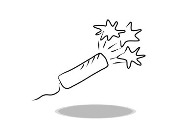 Beyaz arka planda kaya resmi, düz tasarım, el çizimi. Kraker tasviri, sembol çizimi 