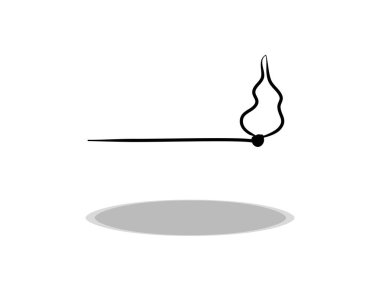 Ateş ikonu, el çizimi. Ateşleme illüstrasyonu, sembol konturu 