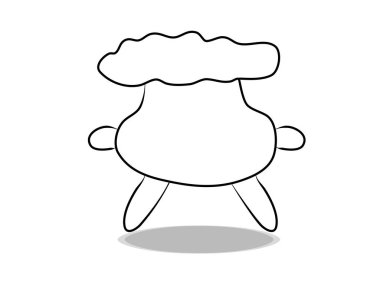 Barbekü ikonu vektörü, el çizimi. Yiyecek tasviri, sembol çizimi 