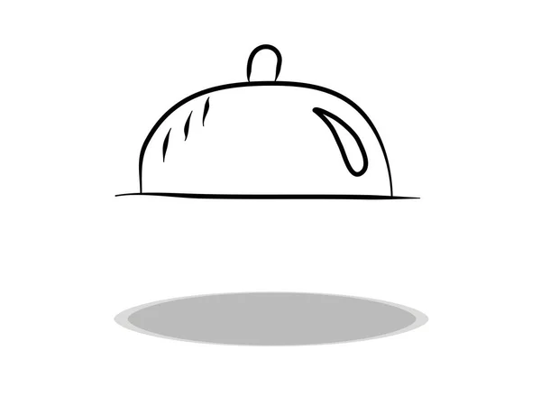 Mittagessen Symbol Auf Weißem Hintergrund Flaches Design Handzeichnung Illustration Lebensmittel — Stockvektor