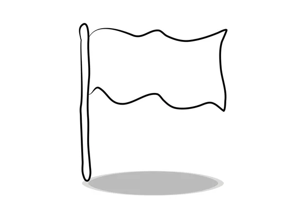 Ícone Bandeira Fundo Branco Design Plano Desenho Mão Banner Ilustração — Vetor de Stock