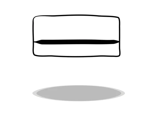 白の背景にカードのアイコン フラットデザイン 手描き イラストの支払い 記号の輪郭 — ストックベクタ
