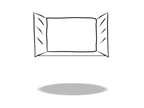 Піктограма Вікна Білому Тлі Плоский Дизайн Малюнок Рук Ілюстраційне Скло — стоковий вектор