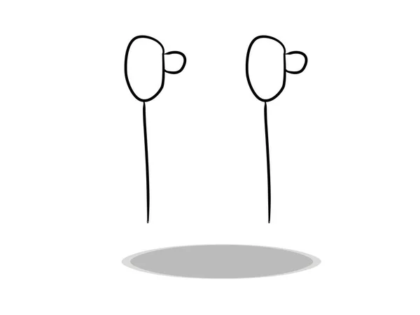 Kopfhörer Symbol Auf Weißem Hintergrund Flaches Design Handzeichnung Illustration Des — Stockvektor
