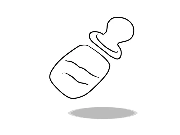 Baby Mat Ikon Vit Bakgrund Platt Design Handritning Illustration Flaska — Stock vektor