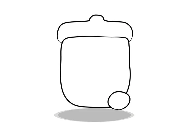 Mülleimer Symbol Auf Weißem Hintergrund Flaches Design Handzeichnung Abbildung Des — Stockvektor