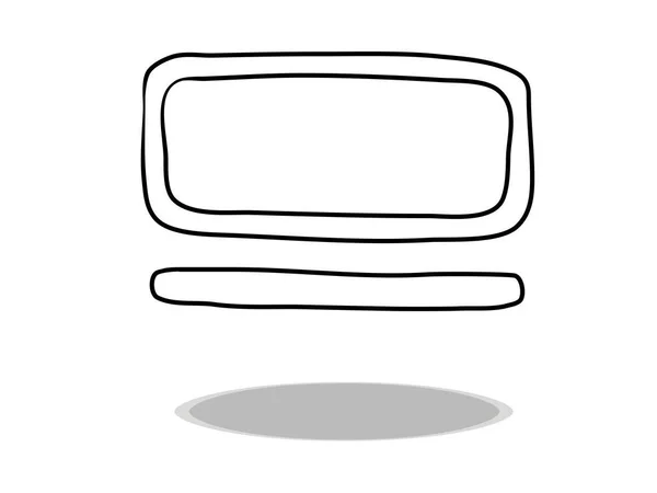 Icono Pantalla Sobre Fondo Blanco Diseño Plano Dibujo Mano Ilustración — Vector de stock