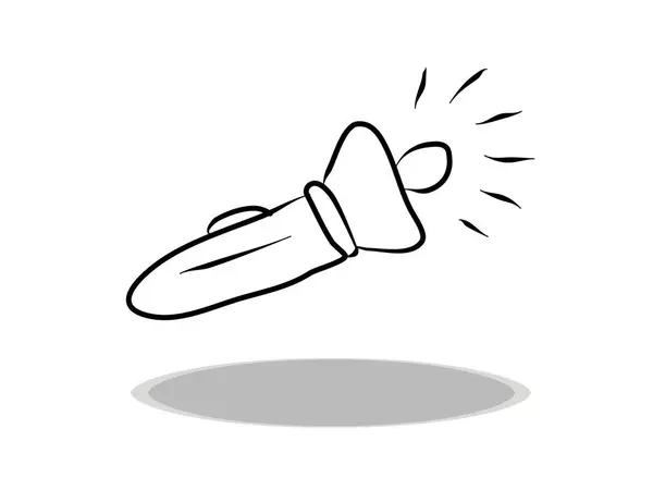 Ícone Lanterna Fundo Branco Design Plano Desenho Mão Ilustração Luz —  Vetores de Stock