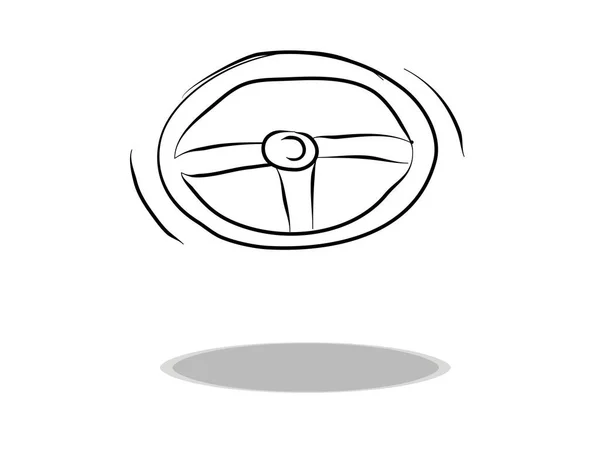 白色背景上的舵图标 平面设计 方向盘图解 符号等高线 — 图库矢量图片