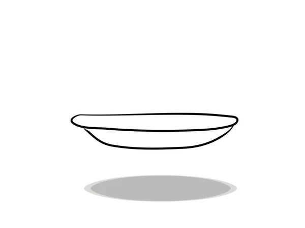 Flying Bowl Icoon Witte Achtergrond Plat Ontwerp Handtekening Illustratie Van — Stockvector