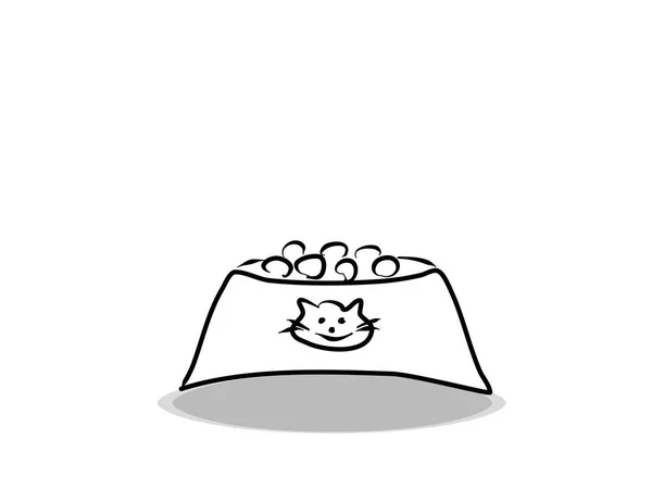 Ícone Alimentador Animais Fundo Branco Design Plano Desenho Manual Ilustração — Vetor de Stock