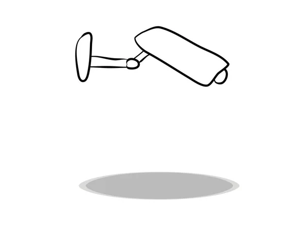 Videcam Symbol Auf Weißem Hintergrund Flaches Design Handzeichnung Illustration Der — Stockvektor