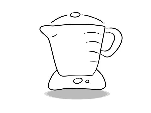 Blender Ikona Rysunek Dłoni Ilustracja Urządzeń Kuchennych Kontur Symbolu — Wektor stockowy