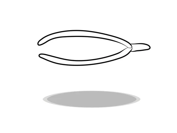 Tweezers Icoon Vector Handtekening Illustratie Van Het Gereedschap Contour Van — Stockvector