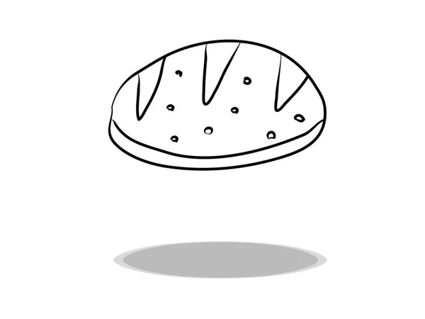 Brötchen Icon Vektor Handzeichnung Illustration Des Brotes Kontur Des Symbols — Stockvektor