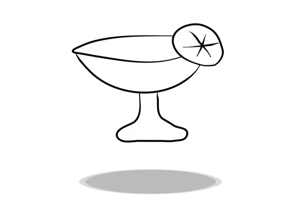 Cocktail Icon Vektor Handzeichnung Illustration Des Getränks Kontur Des Symbols — Stockvektor